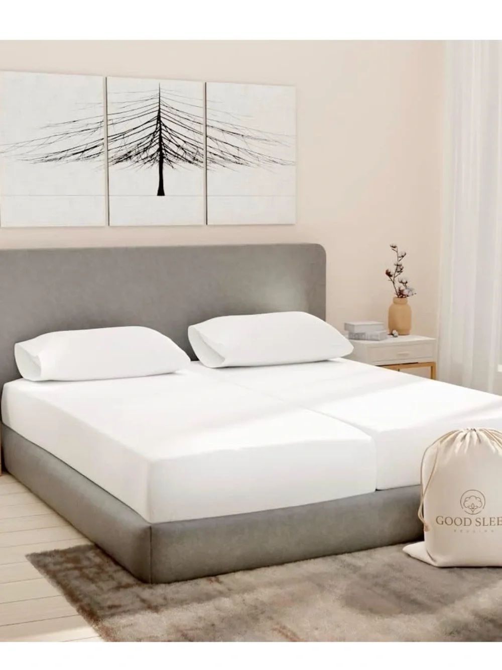 Good Sleep Bedding split king sheet 100% Egyptian cotton and sateen